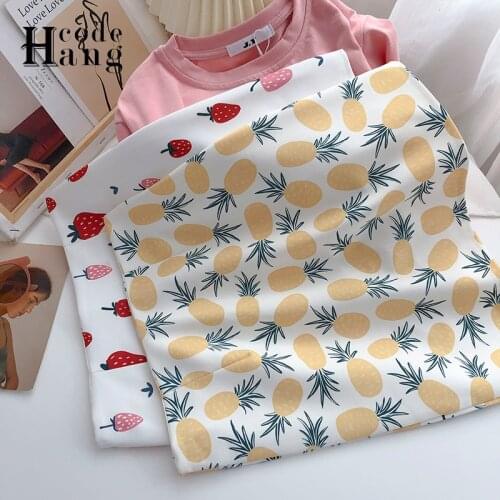 HangCode Chic Fruit Print Women Skirts 2021 Summer High Waist Korean Fashion Mini Skirts Sweet Girl Strawberry Print Skirts