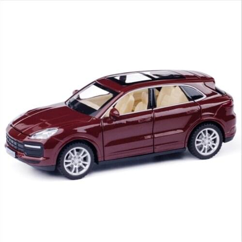 1: 32 Simulation of The Car Model of The Car Cayenne Alloy Childrens Sound and Light Toys Car Boys Birthday Gift Chocolate