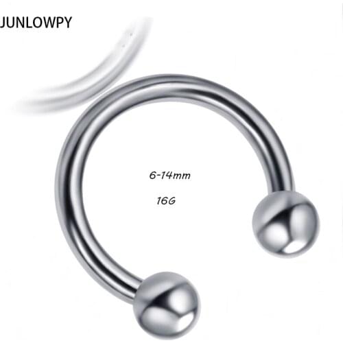 JUNLOWPY Piercing Nose Surgical Steel Captive Hoop Septum Jewelry Horseshoe 16g Segment Rings Eyebrow Stud Daith Circle Earrings