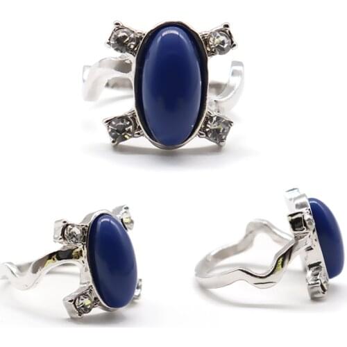 The Vampire Diaries Rings Elena Gilbert Daylight Ring Blue Lapis Rings for Women Movie Jewelry Cosplay Gift