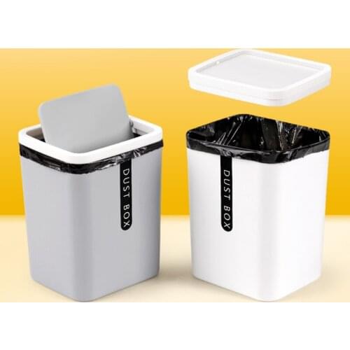 Creative Mini Desktop Trash Can Tabletop Plastic Waste Bin with Lid Countertop Garbage Basket Trashbox Home Office Desk