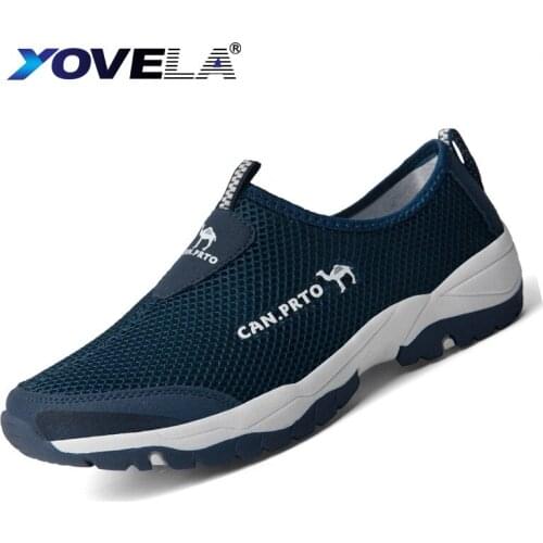 Fashion Summer Shoes Men Casual Shoes Slip-on Mesh Outdoor Breathable Man Flats Sneakers Comfortable Water Loafers Big Size 45