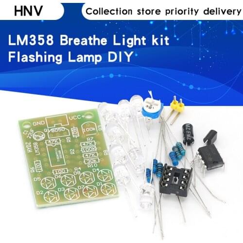 LM358 Breathe Light Lamp Flicker 8pcs 5MM Blue LED Flashing Lamp Parts DIY Electronic Kit Suite Electronic Components Supplies