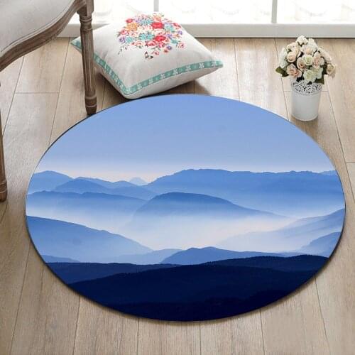 Sea Of Clouds Mountains Round Home Living Room Floor Cushion Childrens Room Area Rugs Bathroom Non-Slip Carpets Office Door Mat