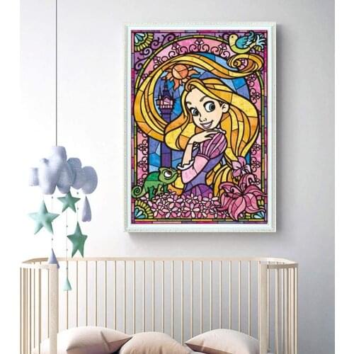 DIY 5D Diamond Painting Kit Disney Rapunzel Full Drill Crystal Rhinestone Embroidery Arts Craft Cross Stitch for Home Wall Decor