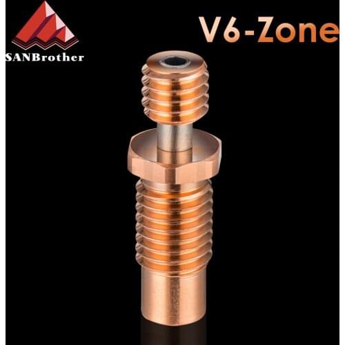 NF V6-Zone Heat Break Copper & Aerospace Materials 3D Printer Nozzle Throat For 1.75mm E3D V6 HOTEND Heater Block