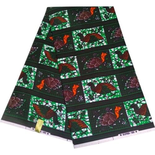 2020 New Arrival Birds Print 100% Polyester Nederlands Veritable Wax Print Fabric African Wax Print Fabric For Women Dress 6Yard