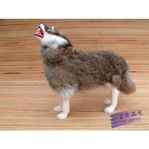 Creative simulaiton wolf toy Luxury furnishing article swolf model doll gift about 30x10x25cm 0574