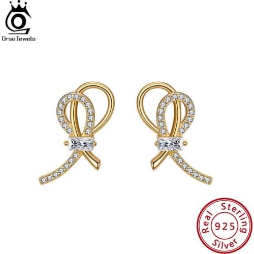 ORSA JEWELRS Infinity Eternity Stud Earrings 925 Sterling Silver for Women Girls Sweet Lovely Fashion Valentines Day Gifts SE338