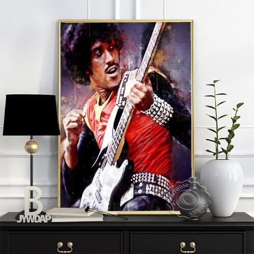 Thin Lizzy Hard Rock Band Poster, Phil Lynott Irish Singer Art Prints, Bass Guitarist Lead Vocalist Rock Fans Collect Home Decor