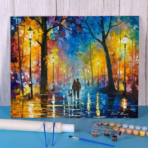 Fog In The Park DIY Paint By Numbers Package Acrylic Paints 40*50 Oil Painting New Design Crafts Adults Handicraft Drawing