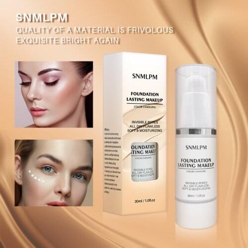 SNMLPM 30ML Color Changing Foundation Liquid Lasting Makeup Brighten Moisture Portable Concealer Is Not Easy To Fade Cosmetics