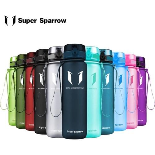 Super Sparrow Portable Sports Water Bottles Scrub Design Anti-slip Bicycle Gym Protein Tritan Bottle BPA Free 350ml/750ml/1000ml