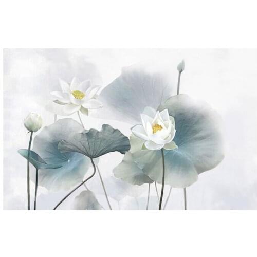 High Quality Hot Sale New Custom 3d photo wallpaper murals Computer painting lotus decoration wallpaper background wall decor