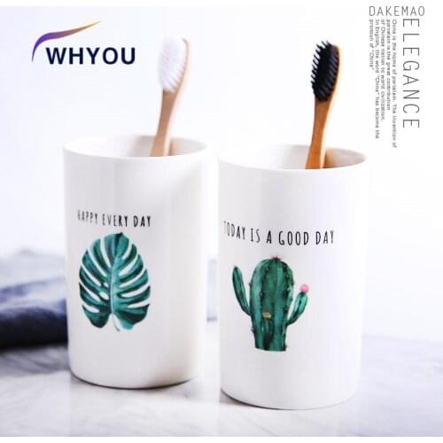 NEWYEARNEW 1piece Bathroom Tumblers Tooth Mug Washing Cup Personality Bathroom Set Lover Cuper Gift Home Decoration
