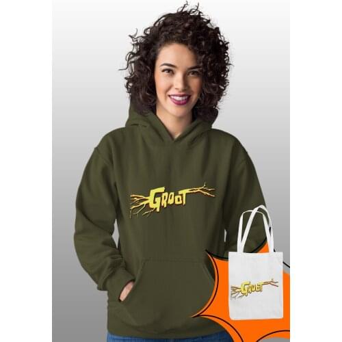 Angemiel Wear Lightning Groot Green Women 'S Hooded Sweatshirt Bags Kombin