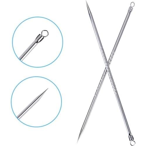 1pcs Steel Double-head Blackhead Comedone Acne Blemish Extractor Remover Skin Care Cosmetic Tool Random Color