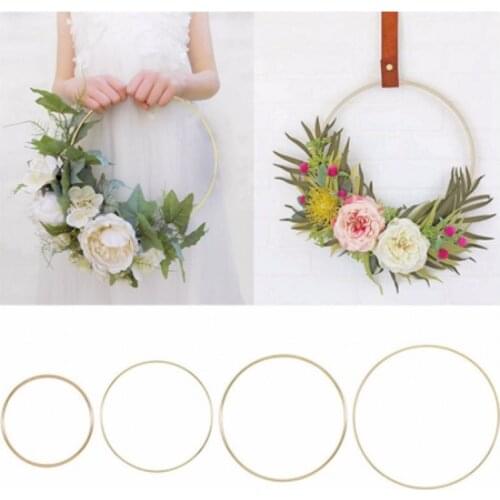 10-40cm Gold Metal Ring Flower Wreath Garland Weeding Decoration for Weddings Bridal Shower Home Party Decoration Catcher Hoops