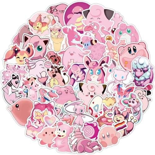 10/50Pcs TAKARA TOMY Pokemon Stickers Skateboard Guitar Laptop Luggage Cartoon Anime Pikachu VSCO Waterproof Sticker Kids Toys