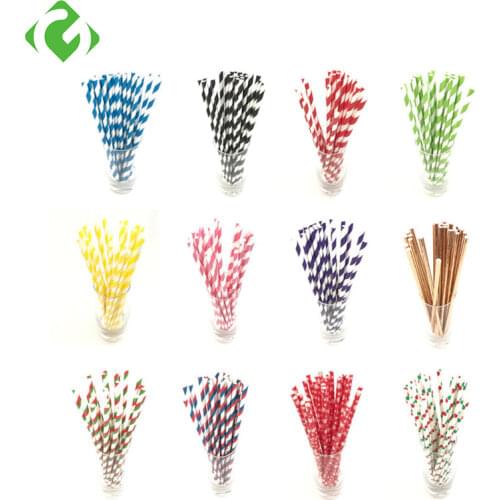 25pcs Drinking Paper Straws halloween christmas Baby Shower Decoration Gift Party Event Supplies Metallic Gold star Foil Stripe