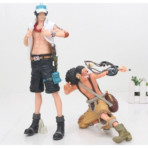 14-26cm Anime One Piece Usopp Marine ACE King Of Artist PVC Action Figure Toy Dolls