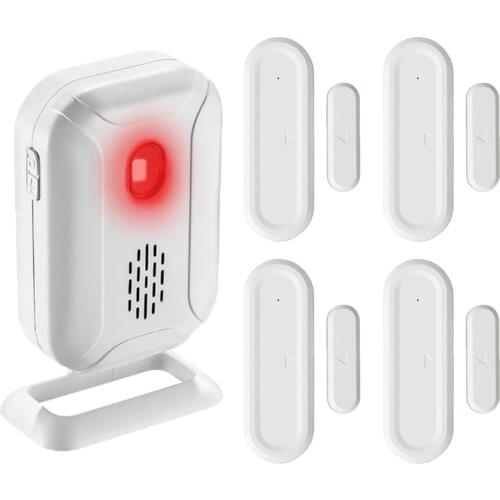 918ft Wireless Door Security 4 Magnetic Sensor Alarm Home Door Open Split Entry Detector Commercial Welcome Chime Bell 36 Tunes