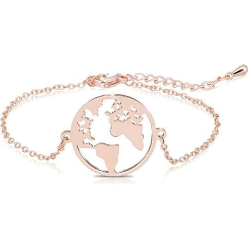 Bracelet men adjustable bracelets gift for women stainless steel accessories womens gold map bracelets for women on hand jewelry