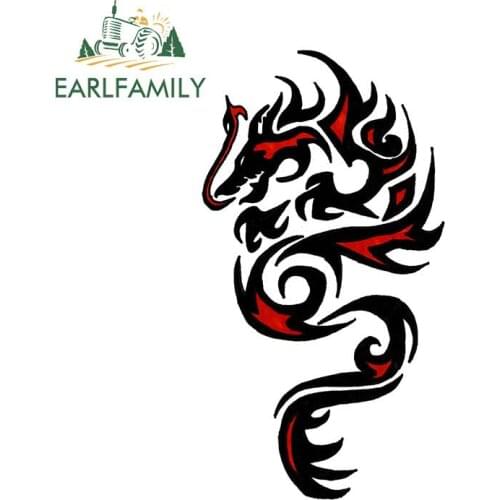 EARLFAMILY 13cm x 7.1cm for Awesome Tribal Dragon Tattoo Designs Motorcycle Car Stickers Waterproof Body for Car VAN Decals