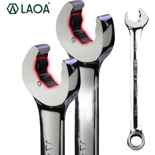 LAOA 18-27mm Open End Ratchet Wrench Combination Ratchet Socket Spanner Universal Key Bicycle Car Repair Hand Tool