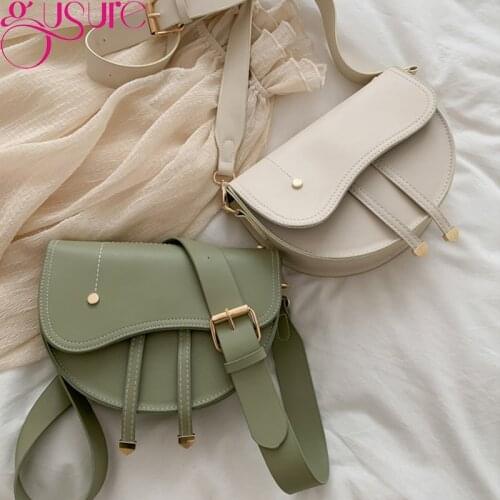 Gusure PU Leather Small Tote Crossbody Bags For Women Vintage Handbags Purse Saddle Designer Ladies Messenger Bags Sac a main