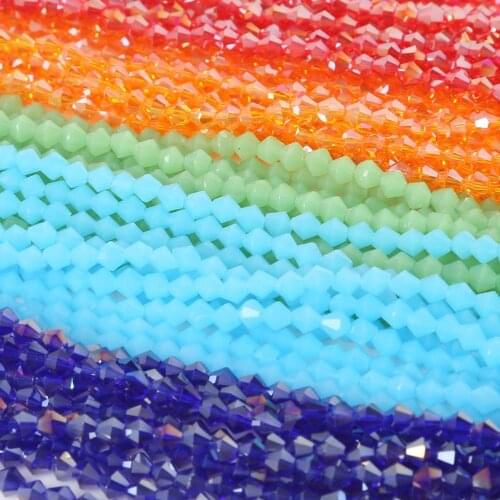 Hot 6mm Approx 50pcs/bag Multicolor Crystal Glass Beads For Jewelry Making DIY Crafts Sewing Clothing Accessories Decoration