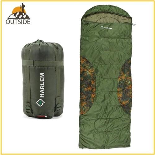 220x75cm Camping sleeping bag for 15~5degree M2 Cotton envelope style camouflage Design sleeping bags for outdoor Climbing