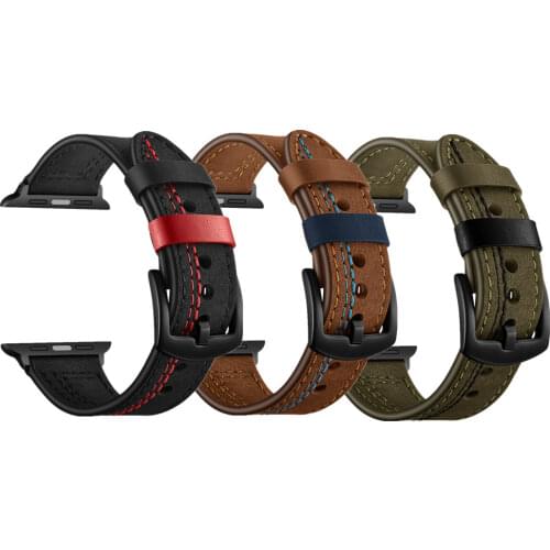 Leather Strap For Apple Watch band 44mm/40mm iwatch band 42mm/38mm correa bracelet watchband belt apple watch series 6 se 5 4 3