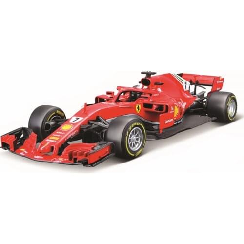 Bburago 1:18 2018 SF71H F1 Racing #7 Kimi Raikkonen Formula Car Static Die Cast Vehicles Collectible Model Car Toys