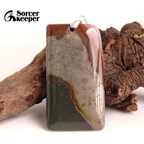 Fashion Natural Picasso Jaspers Pendant Beads Diy Semiprecious Stone Jewelry Necklace Jewelry Making Gem Accessory BC803