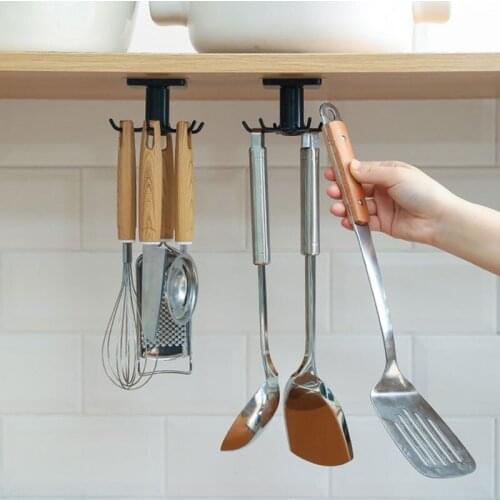 Fashion 360 Degree Rotating Hook Durable Ceiling Wall Hanging Hook For Kitchen Strong Bearing Capacity Hanging Hook For Bathroom