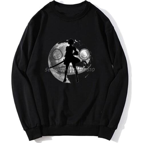 Men Hoodie Nier Automata 2B Moon Men Hoodie Spring Autumn Sweater Streetwear Harajuku