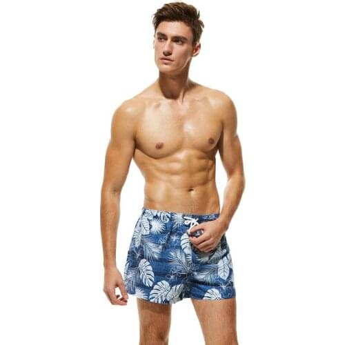 Summer Hot Short Men Board Shorts Leaf Printing Pattern Sea Beach Style Mens Shorts Men Quick Dry Shorts Trunks
