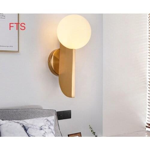 Nordic postmodern creative wall lamp round ball living room wall light bedside bedroom wall lamp study model room wall lamp