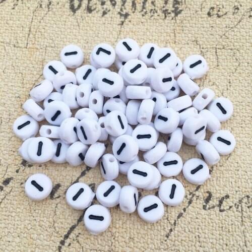 Wholesale Price 3600PCS/Lot 4*7MM Flat Round Coin Shape Single Letter I Printing Acrylic Initial Alphabet Jewelry Bracelet Beads