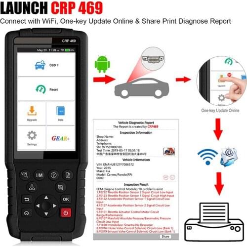 Original Launch CRP469 OBD2 Car diagnostic Scanner ABS EPB DPF TPMS 11 Reset Functions Code-Reader Diagnostic Tool PK CRP429C