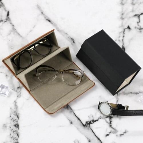 Portable Sunglasses Cases Box Large Capacit Faux Leather Storage Box Case Glass Organizer Pouch Sunglass Protector Storage Box