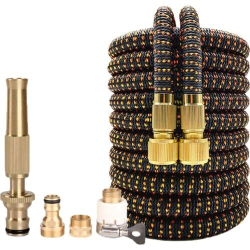 Portable High Pressure Water Gun Expandable Magic Flexible Garden Hose Watering Pipe Car Wash Spray Gun Brass Nozzle Sprinkler