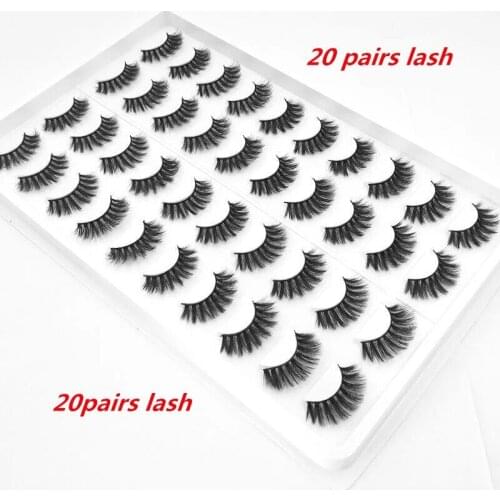 20 Pairs 3D Mink Lashes Natural False Eyelashes Dramatic Volume Fake Lashes Makeup Eyelash Extension Silk Eyelashes