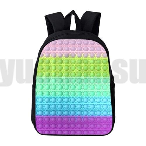 3D Anime Family Game Push Pop Fidget Backpacks for School Teenagers Girls POP It Bags Kids Back To School 12/16 Inch Back Pack
