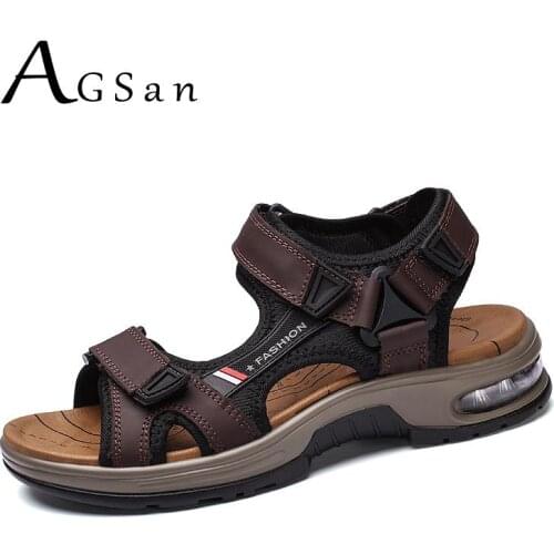 Summer Men Sandals Genuine Leather Outdoor Sneakers Breathable Casual Sandals High Quality Mens Sandals for Travel Lightweight