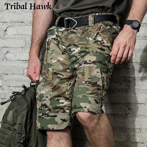 Men Military Tactical Shorts SWAT Camo Shorts Combat Army Paintball Casual Multiple Pockets Summer Camouflage Cargo Short Pants