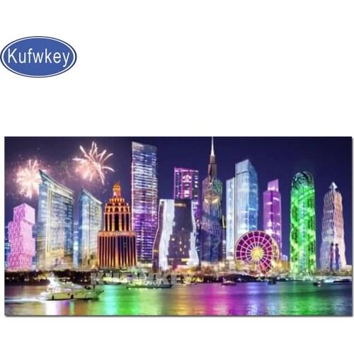 Singapore Tall building Diy 5d Diamond Painting Christmas Decor Full Square round Cross Stitch Diamond Embroidery mosaic set art