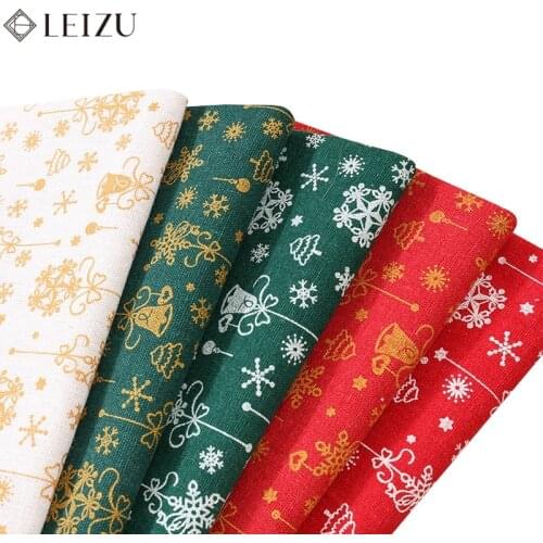 Vintage Rough Linen Polyester Fabric For Diy Tablecloth Or Sofa Cushion Christmas Decoration TJ0501