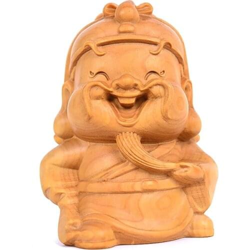 6CM Wood Dynasty Warriors Guan Yu vintage craft home decoration chinese Christmas gift historical figure gong